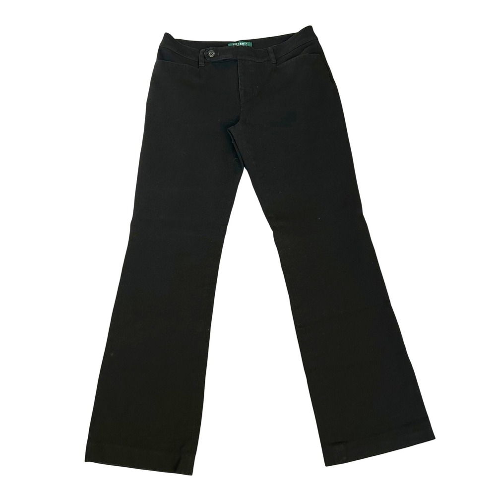 Lauren Ralph Lauren Adelle Black Bootcut Trousers Pants Chino Cotton Stretch 6